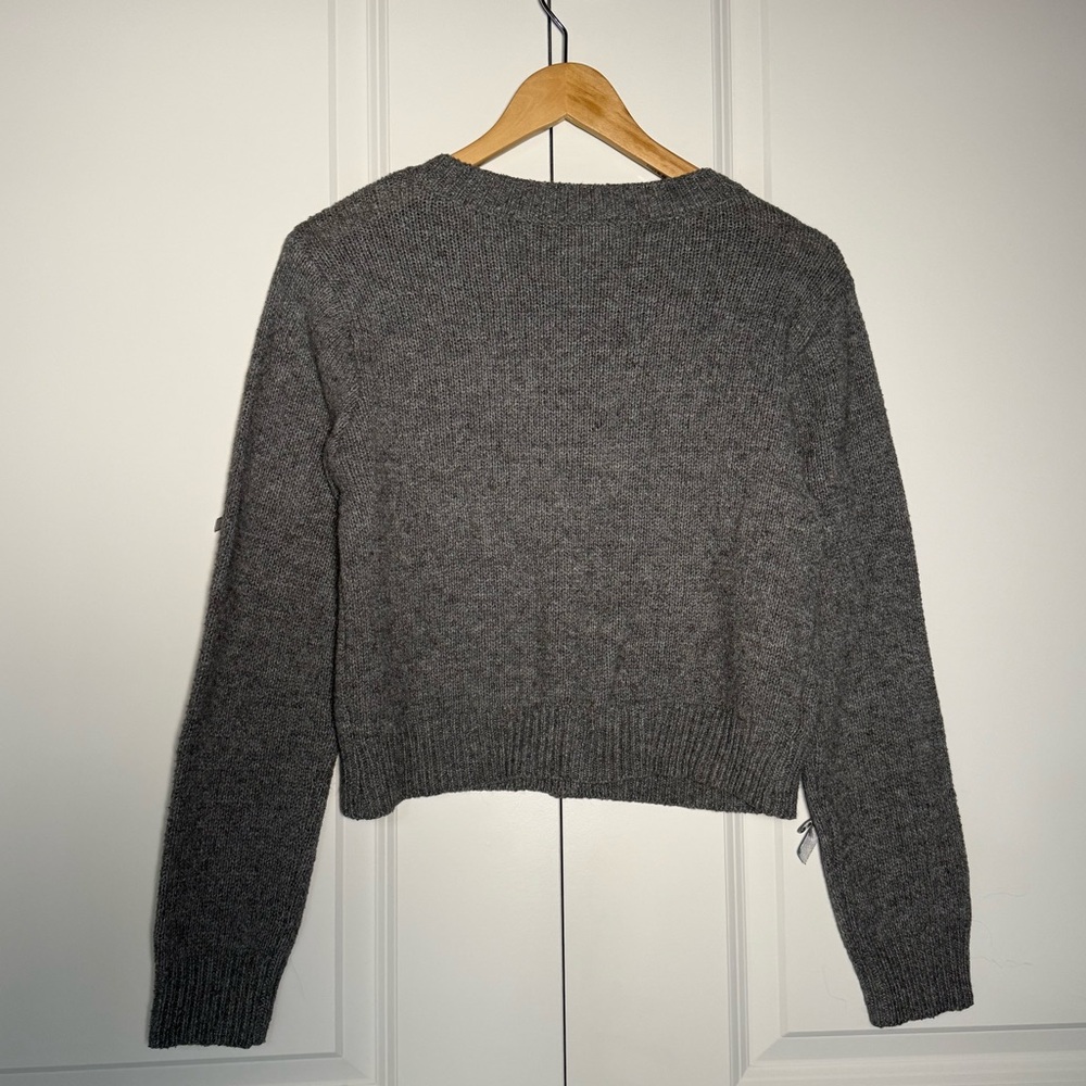 RSQ Gray Women's Cardigan with Bow Details - Picture 5 of 5